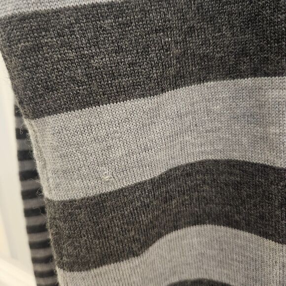 Banana Republic Merino Wool Striped Sweater Gray Womens M - Picture 4 of 5
